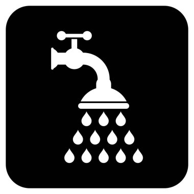 Duş musluk düz kare vektör simgesi