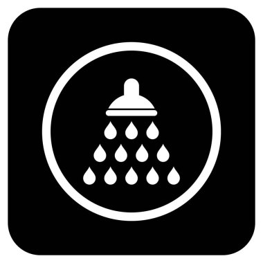 Duş düz kare vektör simgesi