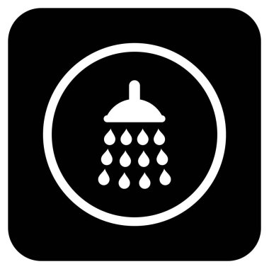 Duş düz kare vektör simgesi