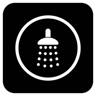 Duş düz kare vektör simgesi