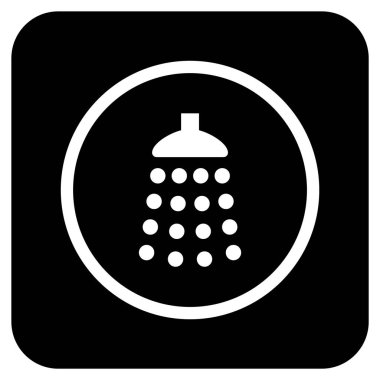 Duş düz kare vektör simgesi