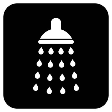 Duş düz kare vektör simgesi