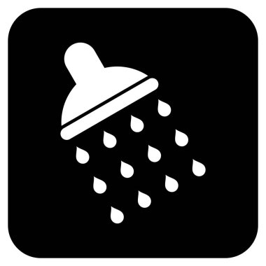 Duş düz kare vektör simgesi