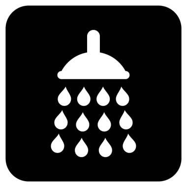 Duş düz kare vektör simgesi