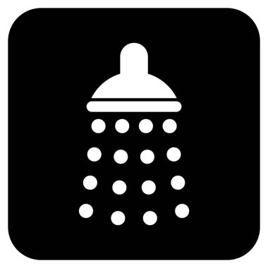 Duş düz kare vektör simgesi