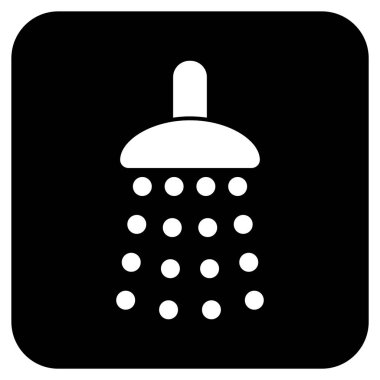 Duş düz kare vektör simgesi