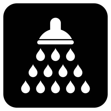 Duş düz kare vektör simgesi