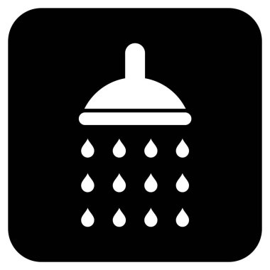 Duş düz kare vektör simgesi