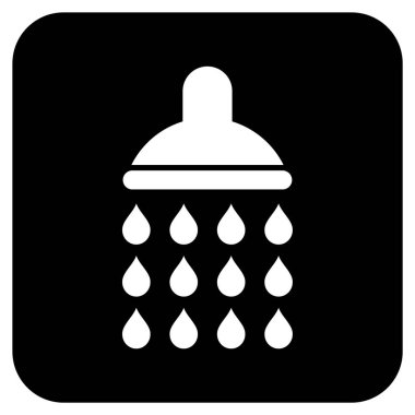 Duş düz kare vektör simgesi