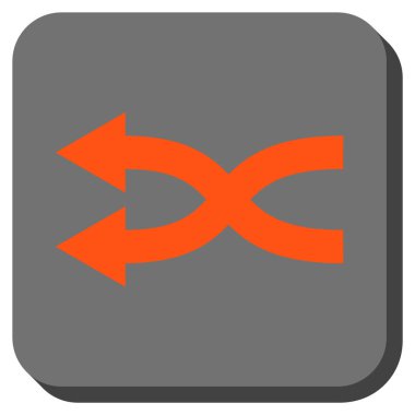 Shuffle oklar sola yuvarlak kare vektör simgesi