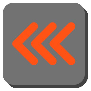 Üçlü ok ucu sol yuvarlak kare vektör simgesi