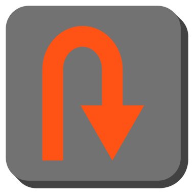 U dönüş yuvarlak kare vektör simgesi