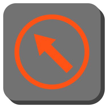 Yuvarlak yukarı-sol ok yuvarlak kare vektör simgesi