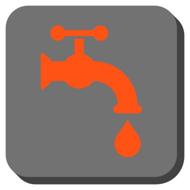 Musluk suyu yuvarlak kare vektör simgesi