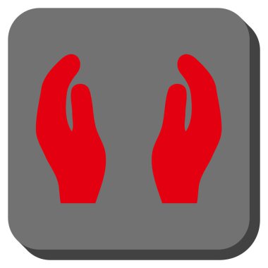 Alkış eller yuvarlatılmış kare vektör simgesi