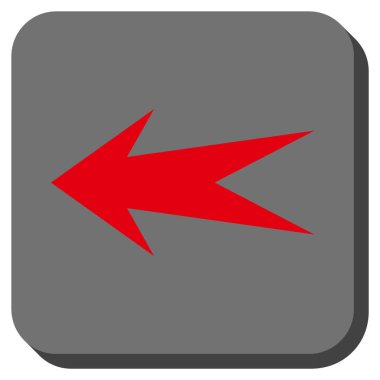 Ok sol yuvarlak kare vektör simgesi