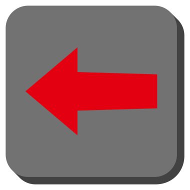 Ok sol yuvarlak kare vektör simgesi