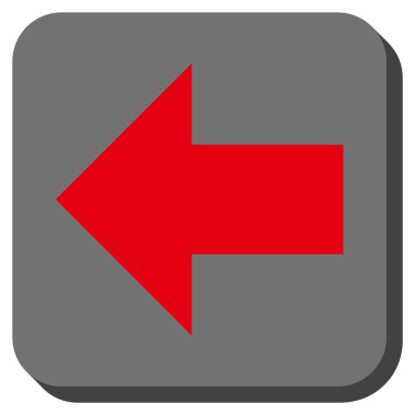 Ok sol yuvarlak kare vektör simgesi