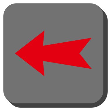 Ok sol yuvarlak kare vektör simgesi