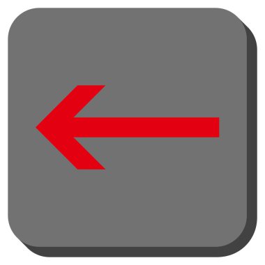 Ok sol yuvarlak kare vektör simgesi