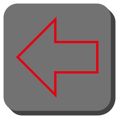 Ok sol yuvarlak kare vektör simgesi