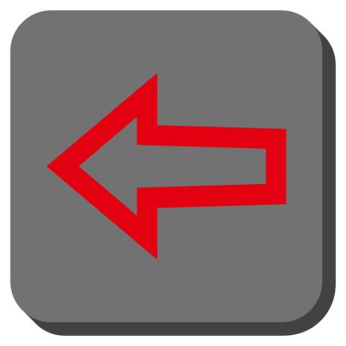 Ok sol yuvarlak kare vektör simgesi