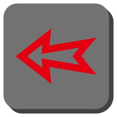 Ok sol yuvarlak kare vektör simgesi