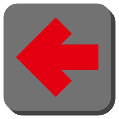 Ok sol yuvarlak kare vektör simgesi