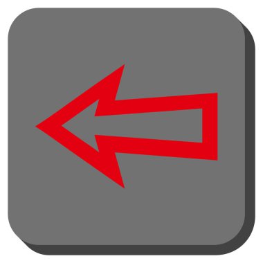 Ok sol yuvarlak kare vektör simgesi