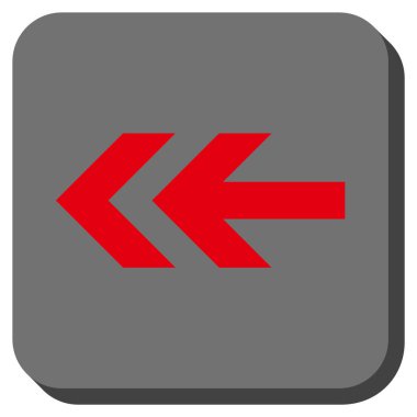 Ok sol yuvarlak kare vektör simgesi