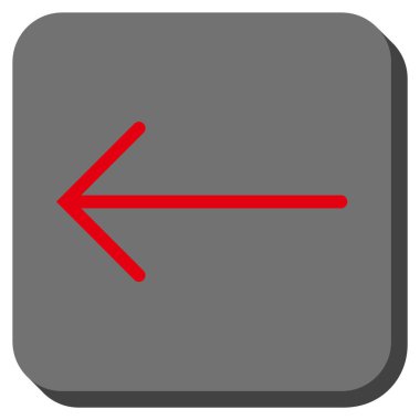 Ok sol yuvarlak kare vektör simgesi