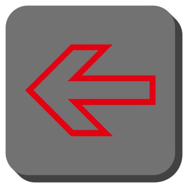 Ok sol yuvarlak kare vektör simgesi