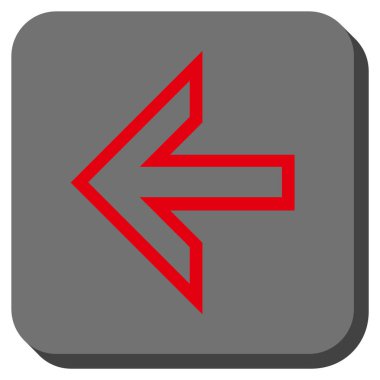 Ok sol yuvarlak kare vektör simgesi