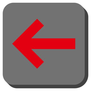 Ok sol yuvarlak kare vektör simgesi