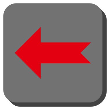 Ok sol yuvarlak kare vektör simgesi