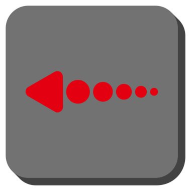 Ok sol yuvarlak kare vektör simgesi