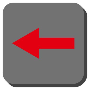 Ok sol yuvarlak kare vektör simgesi