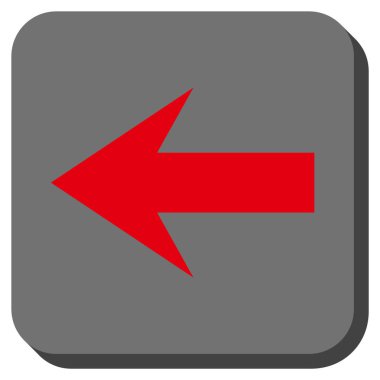 Ok sol yuvarlak kare vektör simgesi