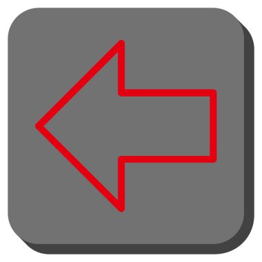 Ok sol yuvarlak kare vektör simgesi