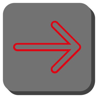 Ok sağ yuvarlak kare vektör simgesi