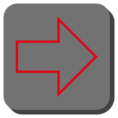 Ok sağ yuvarlak kare vektör simgesi