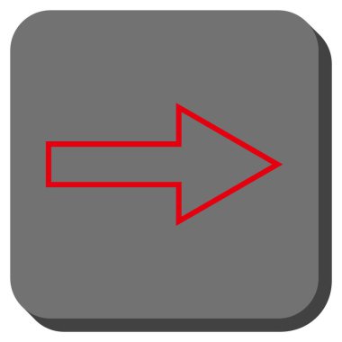 Ok sağ yuvarlak kare vektör simgesi