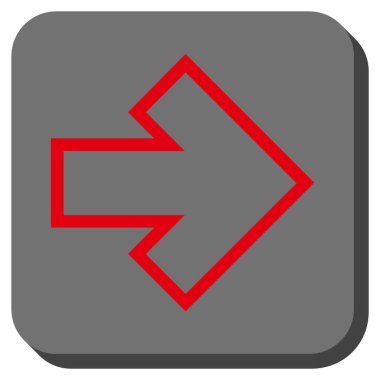 Ok sağ yuvarlak kare vektör simgesi