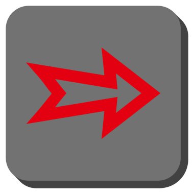 Ok sağ yuvarlak kare vektör simgesi