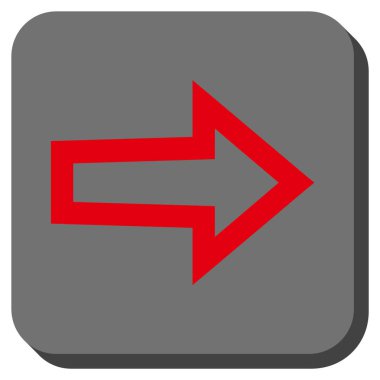 Ok sağ yuvarlak kare vektör simgesi