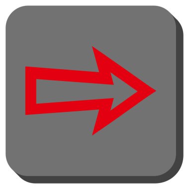 Ok sağ yuvarlak kare vektör simgesi