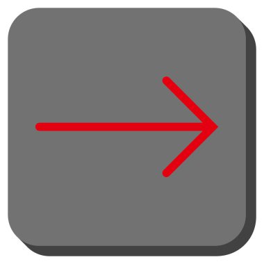 Ok sağ yuvarlak kare vektör simgesi