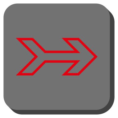 Ok sağ yuvarlak kare vektör simgesi