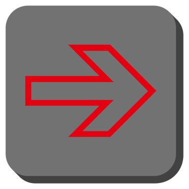 Ok sağ yuvarlak kare vektör simgesi