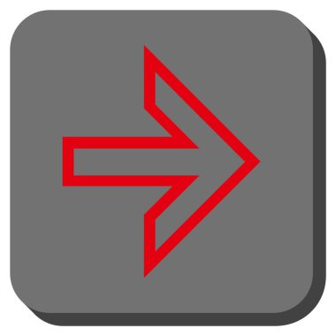 Ok sağ yuvarlak kare vektör simgesi